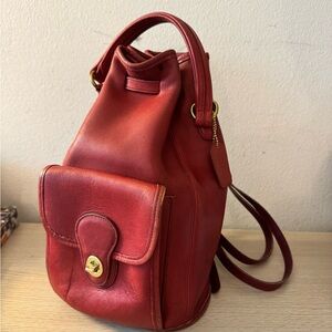 Red Vintage coach backpack